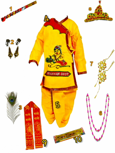 Gopal Ji with Golden Jewellery Set