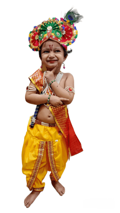 Kanha Dhoti with Pagdi and Pearl Jewellery Set - Image 7