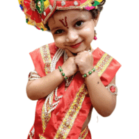 Kanha Dhoti with Pagdi and Pleats and Pearl Jewellery Set